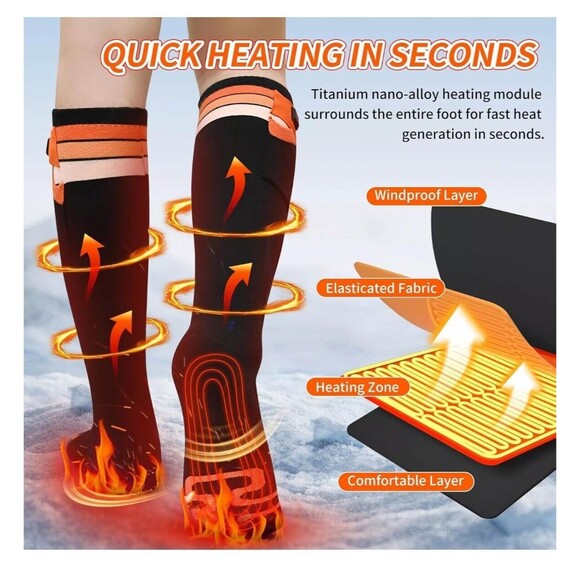 Mecmic Heated Socks for Men Women w APP Control 3000Mah 17H Heat Socks Medium - Picture 3 of 12